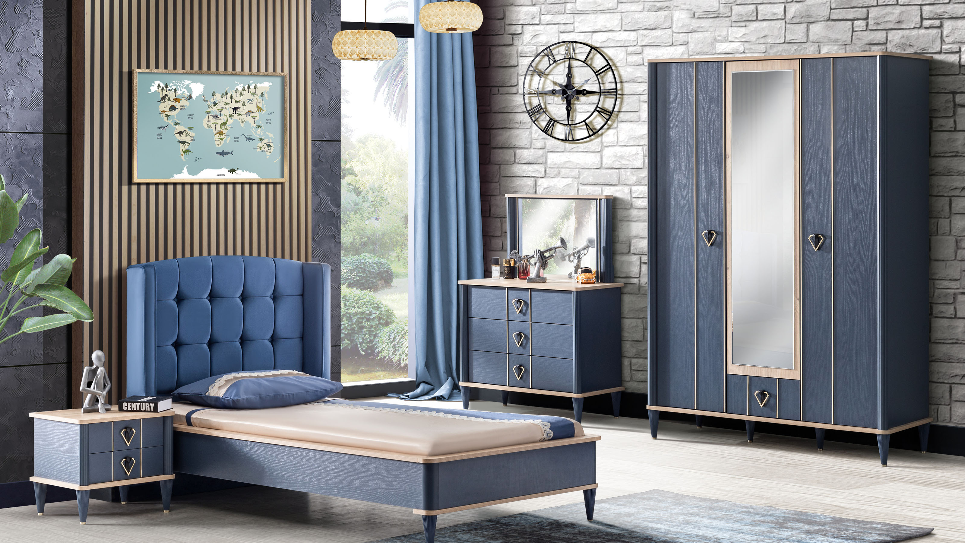 T-210 Florya Mavi Genç Odası