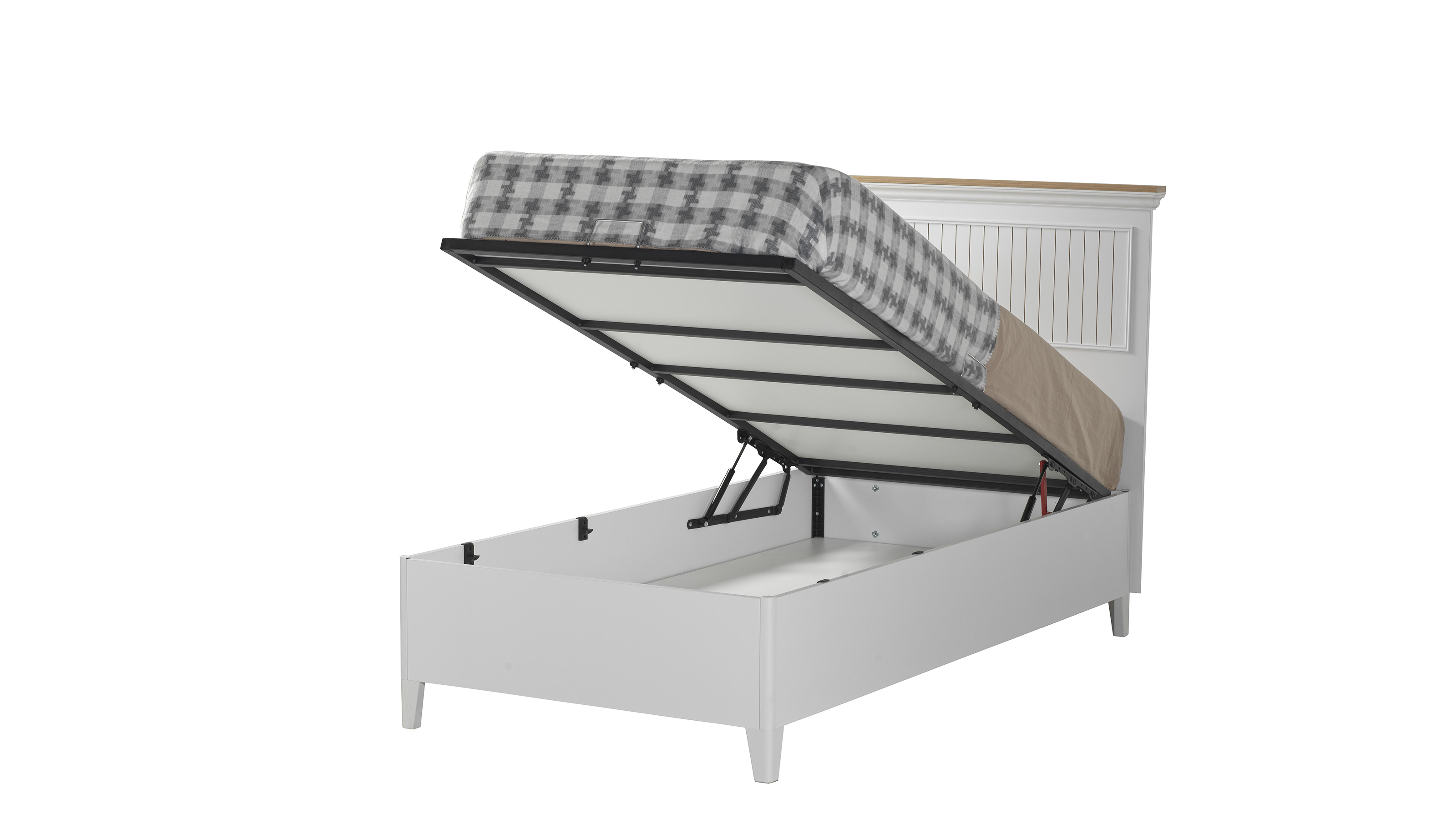 T-256-1 Tarz Ahşap Bazalı Başlıklı Karyola (100x200)